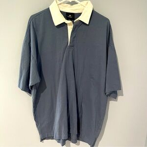 H&M | Mens Short Sleeve Shirt | Size XL | Blue and White